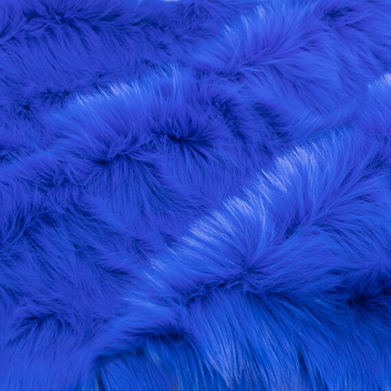 LUXURY Short Plush Super Soft Faux Fur Fabric Material SKY BLUE