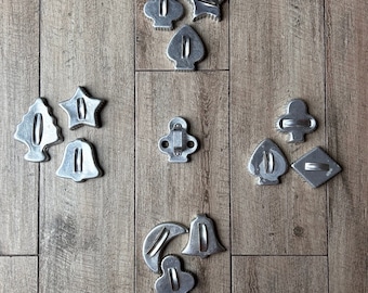 Choix d'un ensemble | Emporte-pièces en métal en aluminium du milieu du siècle | Noël, saisonnier, vacances | Étoile, Lune, Formes de ponts, Arbre de Noël