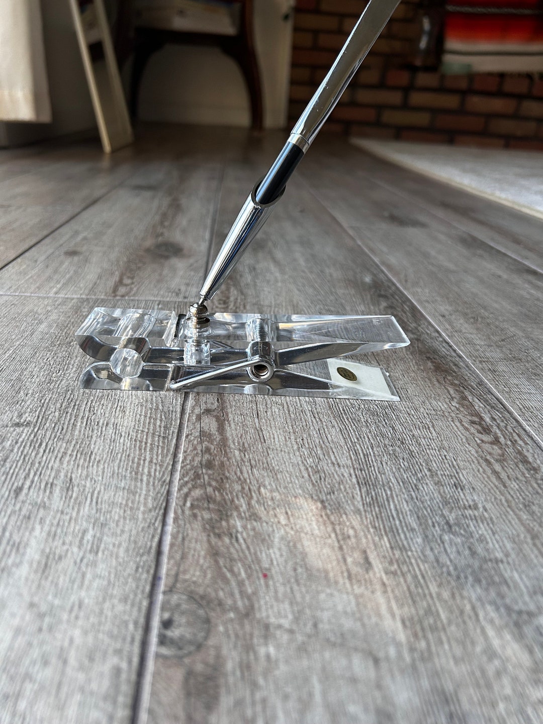 Giant Lucite Clothespin Memo Holder With Pen & Letter Opener 1980s