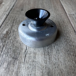 Vintage Round Biscuit Cutter with Detachable Center for Doughnut Making | Black Plastic Handle, Aluminum