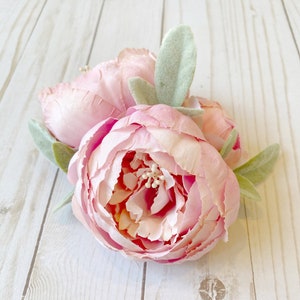 Valentines Vday Pink Floral Peony & Lambs Ear Cake Topper | Wedding Cake Topper | Smash Cake Topper | Flower Decor | Farmhouse | Minimalist