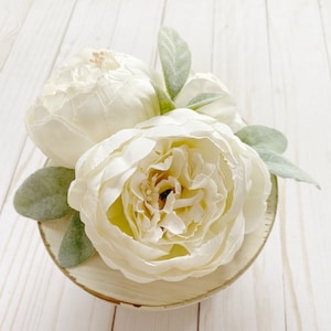 Floral Peony & Lambs Ear Cake Topper | Wedding Cake Topper | Smash Cake Topper | Flower Decor | Farmhouse | Boho | Minimalist | Shabby Chic