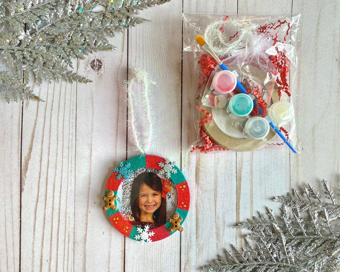 DIY Ornament Kit Keepsake Photo Ornament Picture Frame Ornament Kids Craft Kit Christmas DIY Childrens Craft Kit Holiday Craft Etsy
