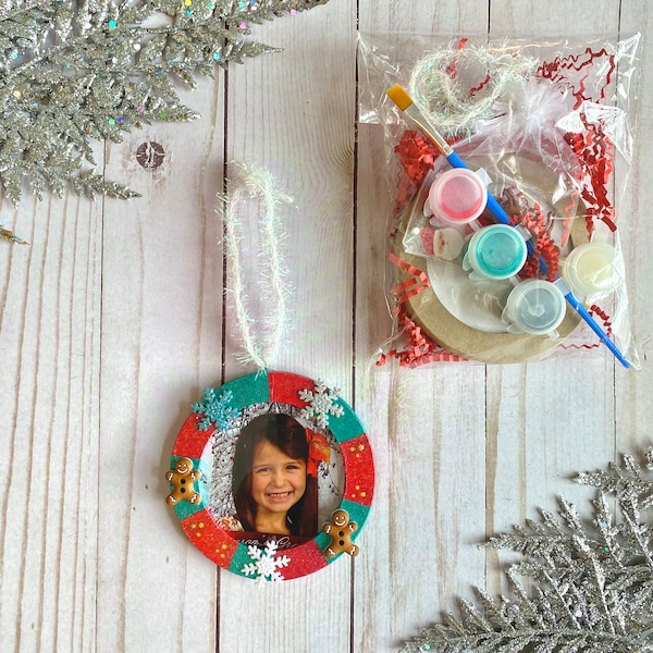 DIY Children’s Ornament Craft Kit | Keepsake Photo Ornament | Picture Frame Ornament | Kids Craft Kit | Christmas DIY | Children’s Craft Kit