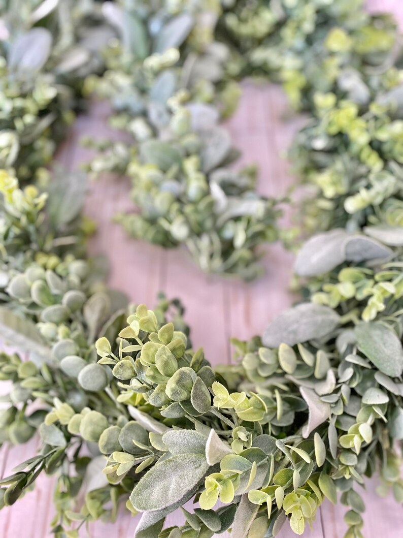 Frosted Eucalyptus & Lambs Ear Garland Wedding Table Etsy