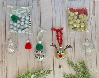 DIY Children’s Ornament Craft Kit | Snowman Ornament | Reindeer Ornament | Kids Craft Kit | Christmas DIY | Children’s Holiday Kit