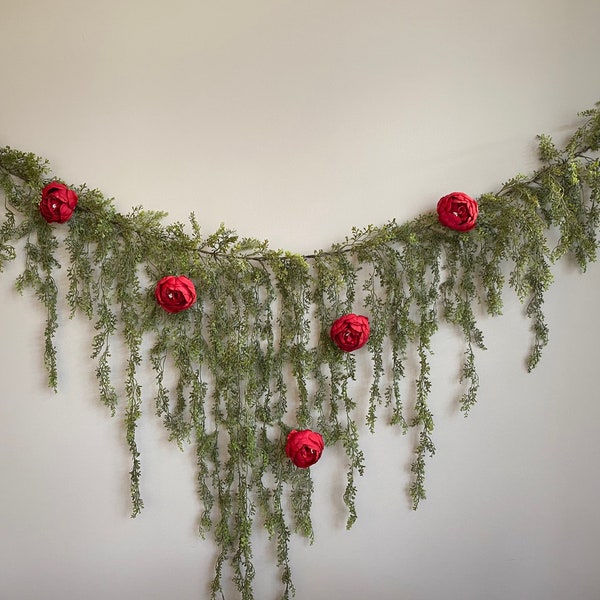 Jasmine Greenery Draping Floral Peony Decor | Backdrop Garland | Wedding Garland | Photo Backdrop | Cascading Garland | Rustic Arch Decor |