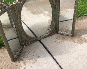 Tri-fold Italian vanity mirror