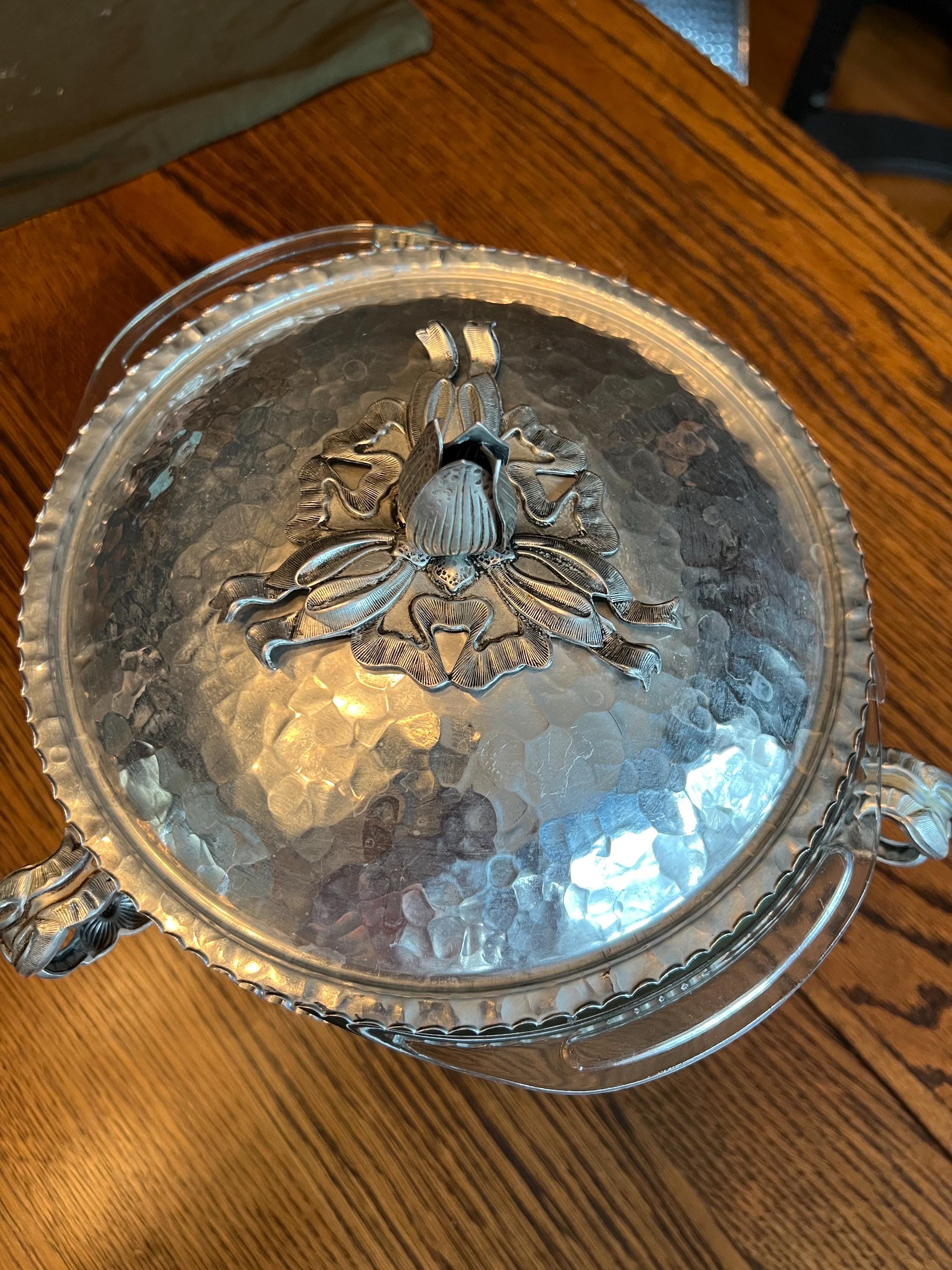 Rodney Kent Hammered Aluminum Server With Pyrex Bowl. - Etsy