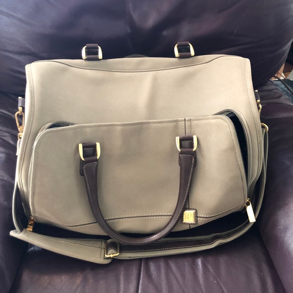 DVF khaki weekender duffel bag