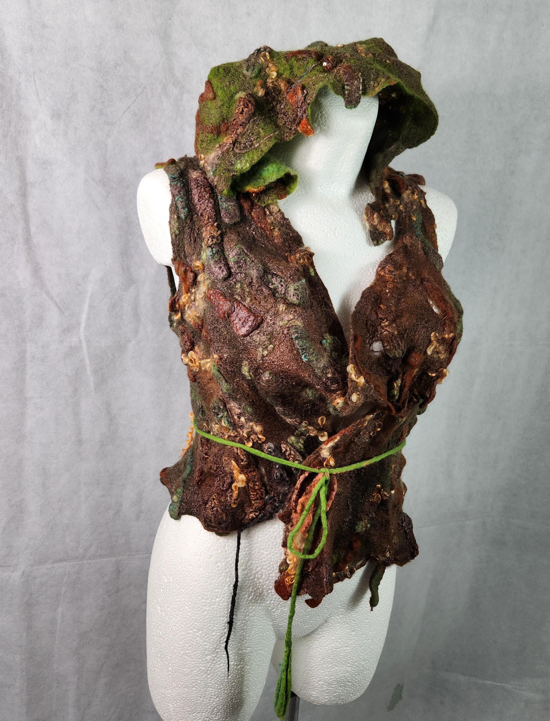 Forest Druids west. Handmade Wool Woodland Elf Wrap. Witch clothes. Festival costume