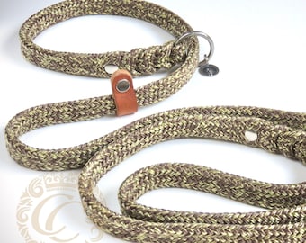 Guia de treinamento personalizada em paracord, confortável e ideal para cães de caça. Guia lavável e resistente a puxões.
