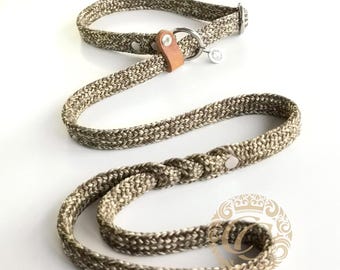 Guia de treinamento com argola de parada, guia plana e confortável para cães de busca, guia de treinamento de agilidade com comprimento personalizado.