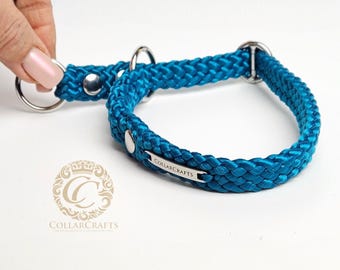 Flat Paracord Slip Collar: Training Collar with Stopper for Small Dogs Thin Rope Slip-on Collar