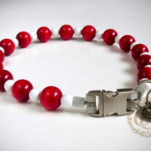 Sucre d'orge - Bracelet de perles rouge et blanc - Kustom Pearls