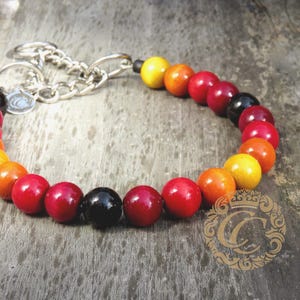 Dog Collar Beads Red black Yellow Collar Unisex Beaded Collar Unbreakable Dog Necklace Flame Large Dog Martingale Beads Dog Collar Buckle