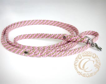 Leash Small Dog Pink Lead Flat Comfortable Rope Leash Mini Dog Classy Pink Small Pet Lead Washable Thin Custom Leash Cat Leash Natural Pink