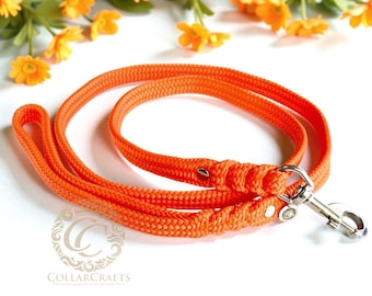Dog Leash Orange Handmade Paracord Pet Lead Dogs Washable Classic Must Have Dog Leash Custom Length