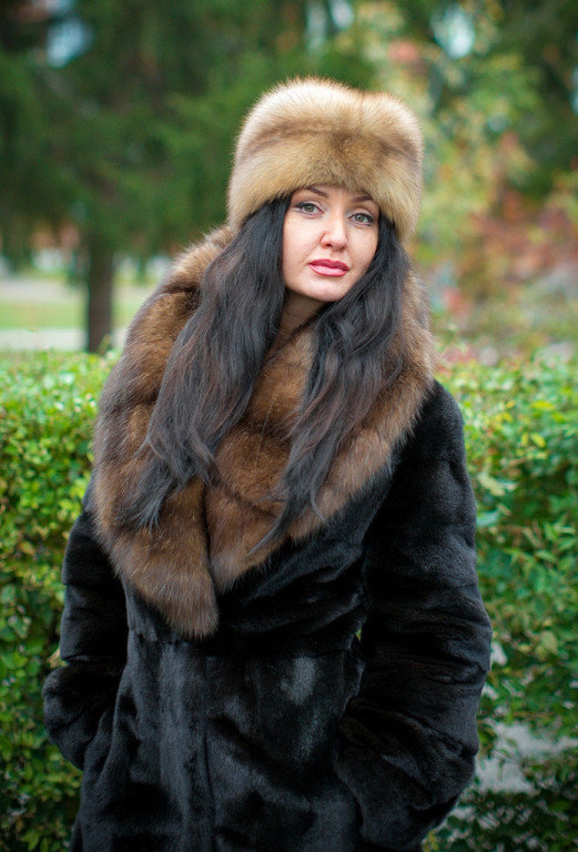 Handmade russian sable fur side cap pilotka | Etsy