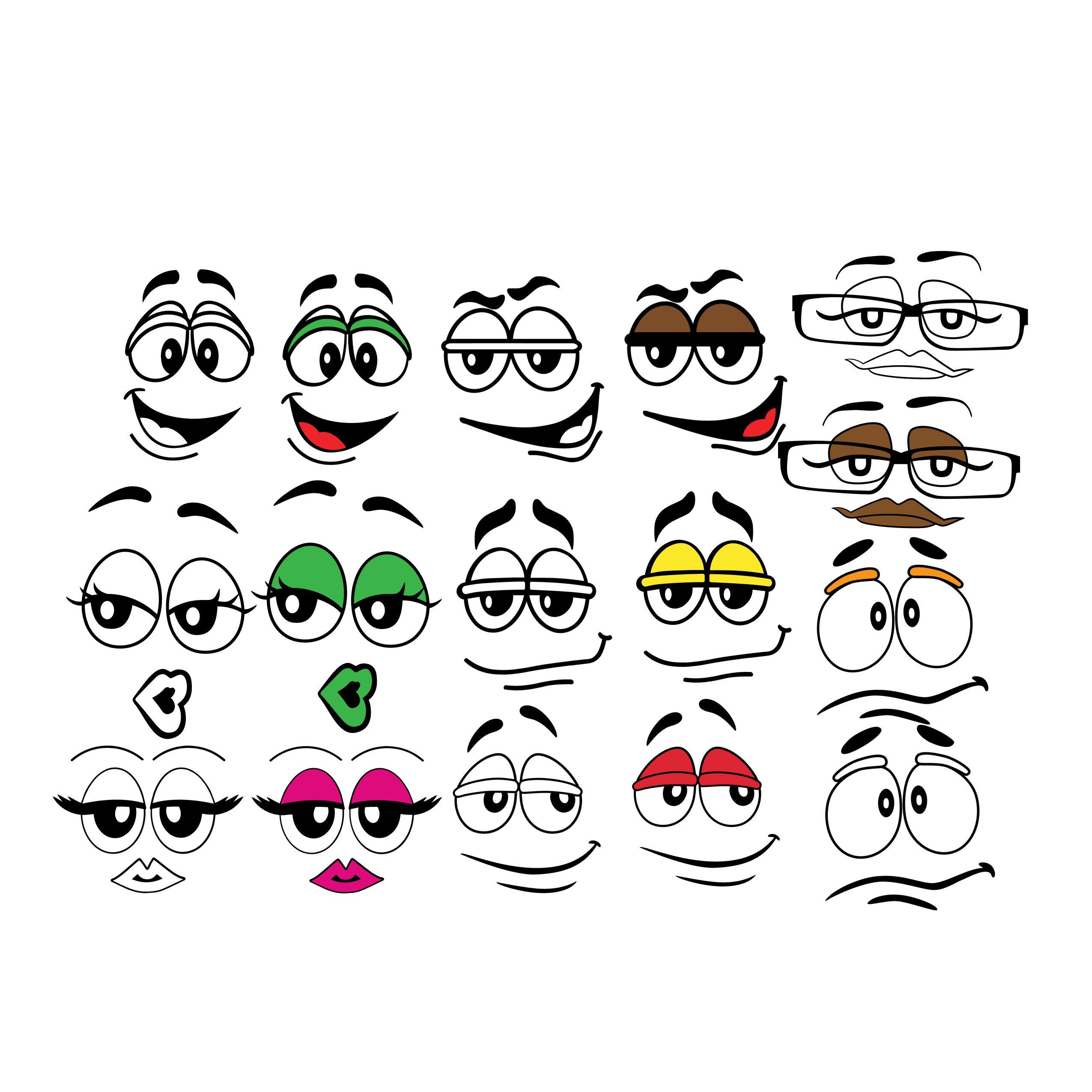 M&M svg, MandM faces svg, mm face svg ornaments, candy svg, colored c…
