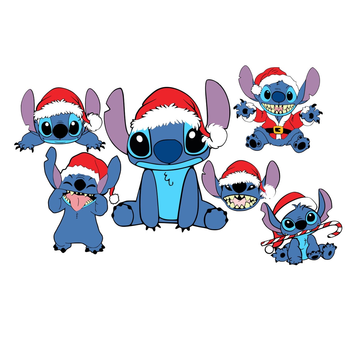 Stitch christmas svg stitch svg christmas stitch santa svg | Etsy