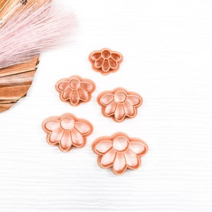 Half Flowers Clay Cutters*Polymer Clay Cutters*Clay Earrings*Flower Clay Cutters*Boho Clay Earrings*Boho Clay Cutters