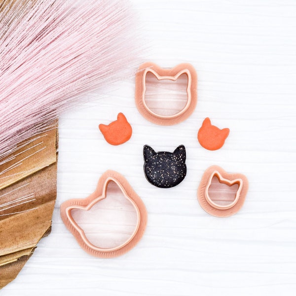 Cat Clay Cutter*Cat Head Clay Cutter*Clay Cutters*Clay Tools*Polymer Clay Cutters*Polymer Clay*Cat Earrings*Halloween Cat Clay Cutters