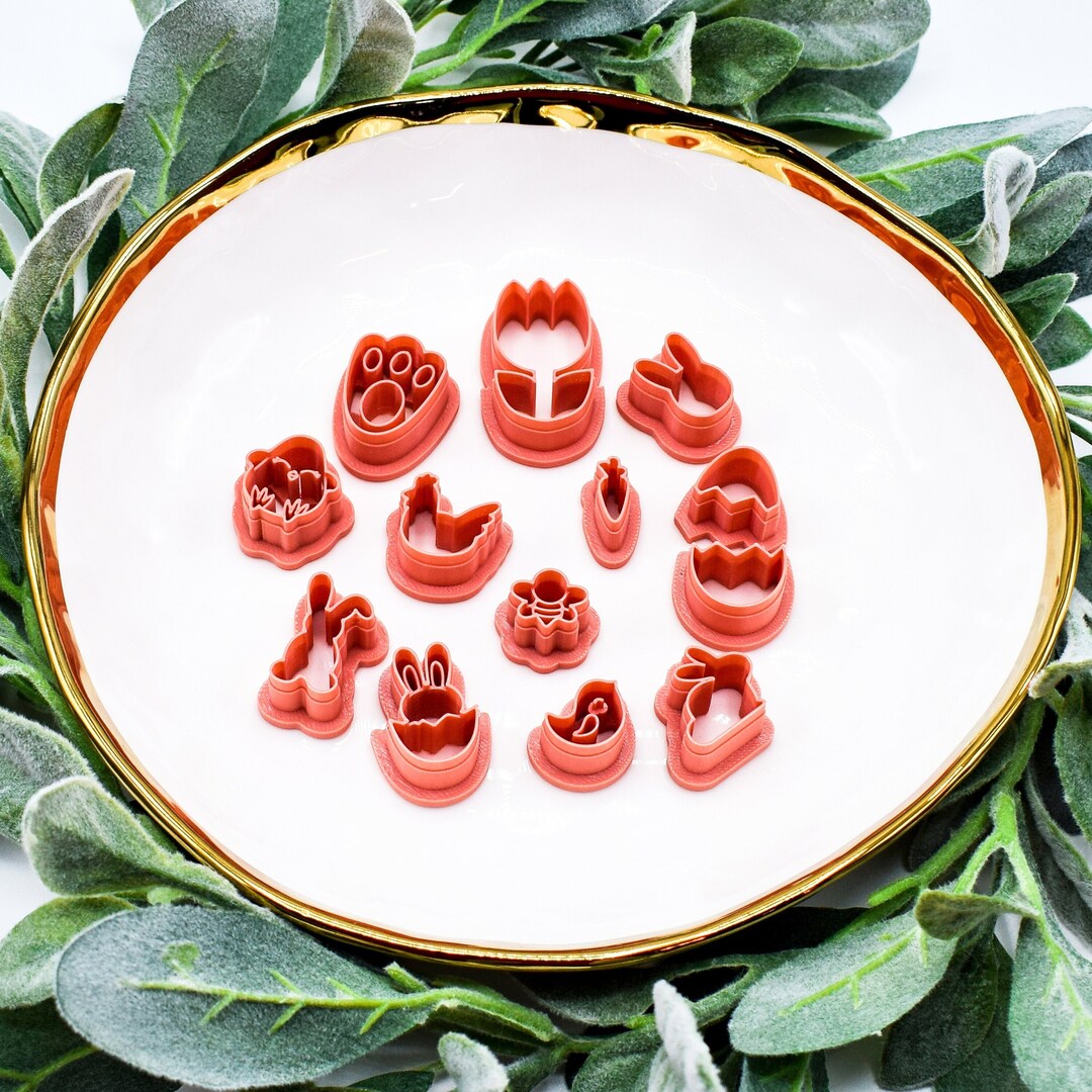 Set of 12 Easter Clay Cutterseaster Clay Cutterbunny Cutterspolymer