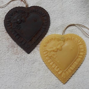 Primitive Blackened Strawberries  and Bee Beeswax Ornament or Natural Strawberries and Bee Beeswax Ornament