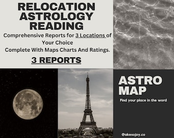 Relocation Astrology Reading, Astrocartography, In-depth Chart Analysis, Astromap, Astrology reading, My Best Places, Astro Map