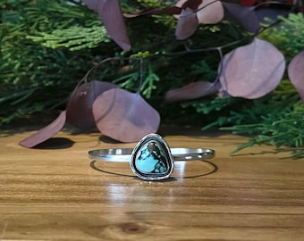 Variscite Shadowbox Cuff, Sterling Silver Bracelet, Variscite Stone, Jewelry Gift, Unisex Jewelry