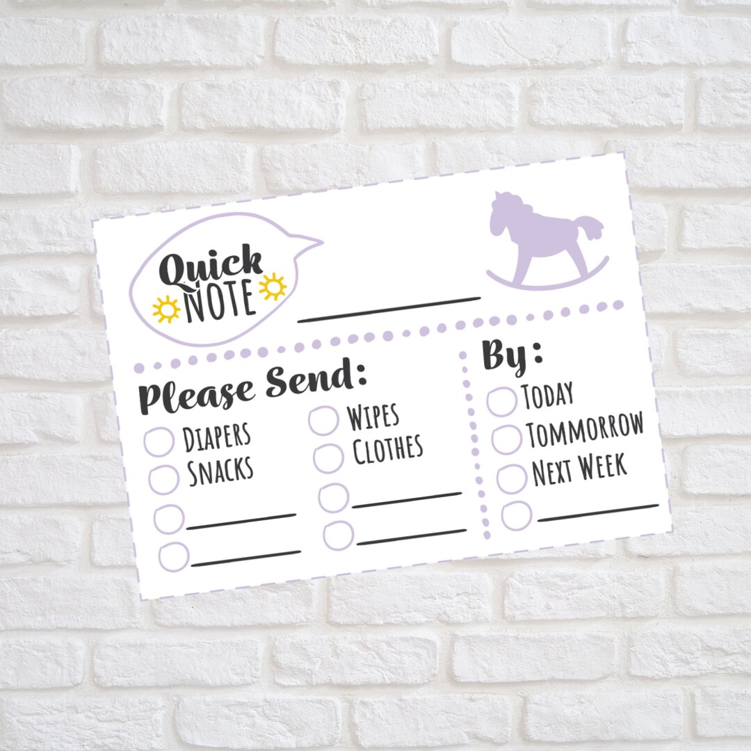 Daycare Note Home Daycare Mail Printable Notes Preschool Etsy