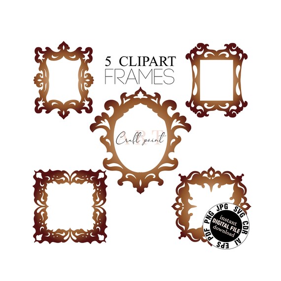 Download Vintage Frames Clipart Ornamental Frames Png Svg Ai Etsy