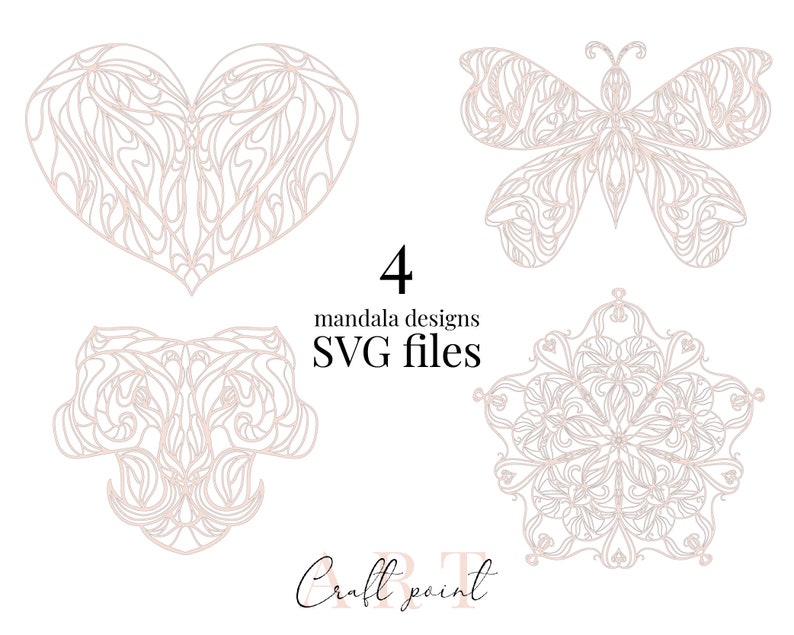 Download Butterfly Tiger Heart Mandala SVG Files Mandala SVG Bundle ...