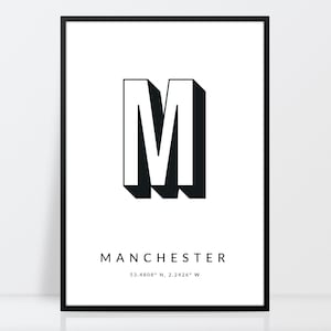 Impressão da cidade | Impressão de coordenadas | Presente com impressão de carta | Pôster mínimo | Arte de parede| Novo presente para casa | A3 | A4 | 10x12 | Sem moldura