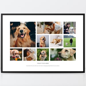 Pet photo collage, Pet memorial print, Pet portrait, Dog photo album, Cat photo album, Family pet print, pet loss gifts, A3 A4 10X12
