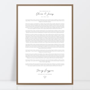 Bruiloft toespraak afdrukken, beste man toespraak, toespraak van de vader van de bruid, toespraak van de bruidegom, bruiloft lezen afdrukken, verjaardagscadeau, A3, A4, 10x12
