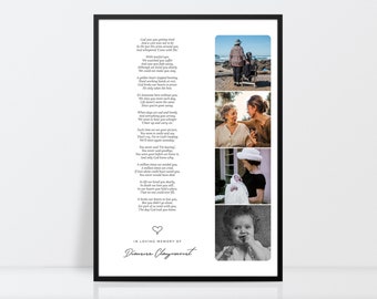 Remembrance poem and photo print, In loving memory print, Memorial poem and picture print, Words of sympathy, Eulogy print, Funeral reading