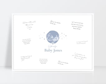 Baby shower guest book | Baby shower sign | Ultrasound keepsake print | Baby shower card | Wishes for the baby | A3 | A4 | Unframed