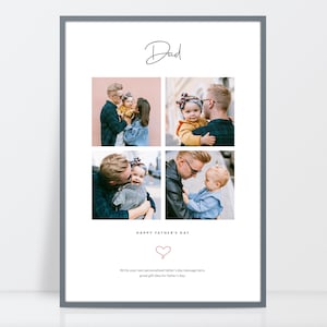 Gepersonaliseerde vader fotocollage, vaderdagcadeau, papa fotoprint, Valentijnsdagcadeau, nieuwe vadercadeau, verjaardagscadeau voor papa, papacadeaus