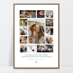 Muttertagsfoto Collage, Personalisiertes Mama Fotodruck, Foto und Zitat Druck, Geburtstagsgeschenk für Mama, Muttertagsgeschenk