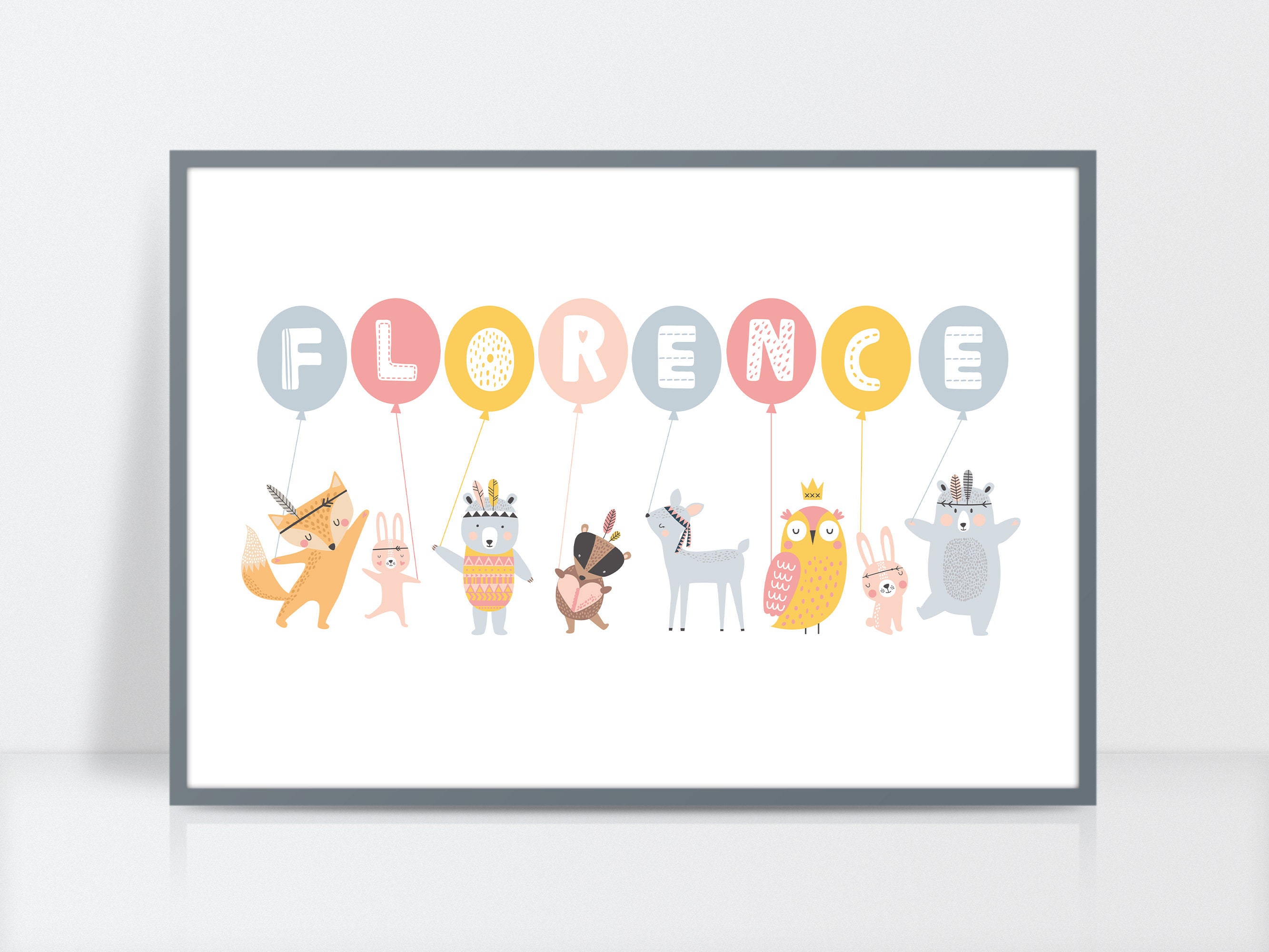 Personalised Baby Name Gift Baby Name Print Christening Etsy UK