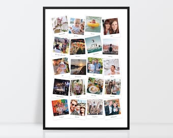 Custom holiday photo collage print, Personalised photo collage, holiday photo print, family collage, Our memories together, Anniversary