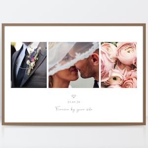 Custom wedding collage, Wedding photo print, Anniversary print, Simple photo collage, Contemporary photo gift, A3, A4, 10X12