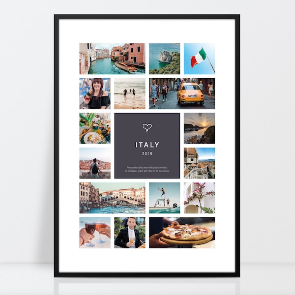 Custom travel collage, Holiday photo montage, Personalised adventure print, Your photos poster, Instagram style, A3, A4, 10x12