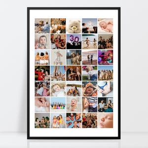 Moments print 35, Personalised photo collage, Photo grid poster, Instagram photo, travel photo collage, Memories photo gift, family print