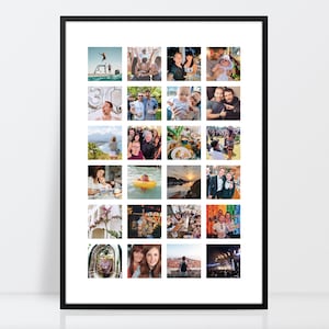 Custom instagram style photo collage print, Personalised photo poster, Holiday photos, Anniversary gift, Memories photo collage,