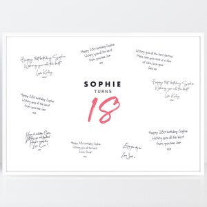 Livre d'or 18e anniversaire, message d'anniversaire, impression souvenir d'anniversaire, carte 18e anniversaire, voeux d'anniversaire, cadeau d'anniversaire d'amis