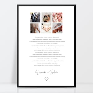 Photo collage poem print, Favourite Song Lyric, First Dance, Personalised Speech Print, Custom Poem, Custom Text, Anniversary gift