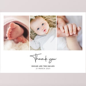 Baby thank you postcard | Birth announcement thank you cards | Baby photo cards | New arrival cards | Photocards | Newborn photo cards | A6